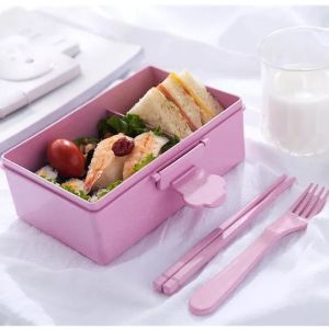 Tempat Makan Anak 2 Sekat Lunch Box Bear Rabbit Motif Kelinci Beruang Kotak Bekal Makan Anak