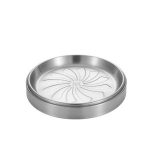 EXALTEDP Gold/Silver Color Stainless Steel Food Tray Round Shape Non-stick Korean BBQ Serving Plate Food Grade Space Saving Western Dining Tableware Kitchen Use