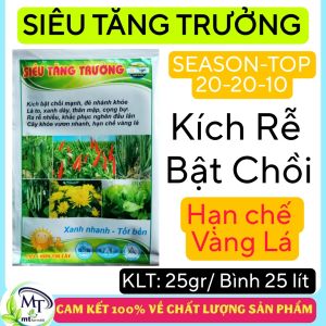 [50 Gói] Phân Bón Lá Cao Cấp Siêu Tăng Trưởng - SEASON-TOP 25g- Kích Đọt Đồng Loạt - Chồi To - Thân Mập - Lá Xanh và Dày - Hoa To