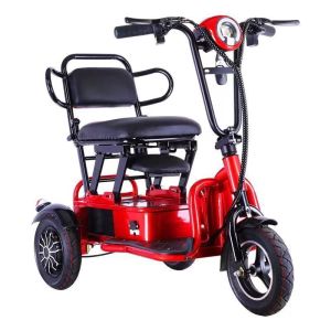 Foldable 3-Wheel Mobility Scooter 12Ah Detachable Li-ion Battery 45km Long Range Anti-rollover Design Remote Anti-theft LED Headlight 3 Riding Modes for Seniors Disabled Daily Outdoor Travel