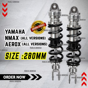Original SMOKK Rear Shock Adjustable Silver/Black CNC for NMAX V1 V2 V3 AEROX V1 V2 V3 Set of 2 BojMotorShop
