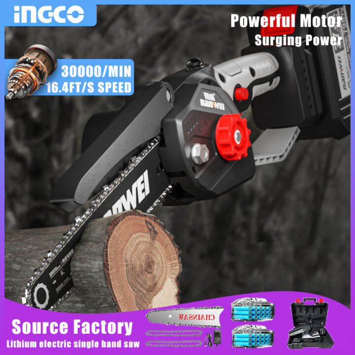 cod INGCO Electric Chainsaw 6Inch Rechargeable Woodworking Saw Handheld ...