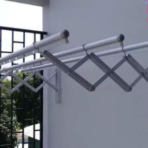 Giàn phơi quần áo thông minh gắn tường Hòa Phát chính hãng chịu lực cao trên 25kg làm bằng nhôm nguyên chất bền đẹp