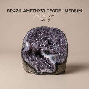 Natural Brazil Amethyst Geode Medium 9 x 11 x 11 cm 1.35 kg | Self-Standing Light Purple Quartz | Home Decor | Unique Gift