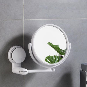 New Extending Makeup Bathroom Shaving Round1/ 2-Side Mirror Wall Mount