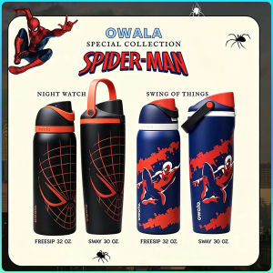 US ready stock Original Owala FreeSip Spider-Man 24oz 304 Stainless Steel Insulated Water Bottle With Straw BPA-Free