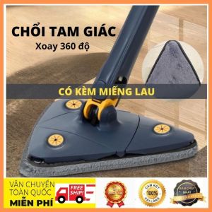 Cây chổi lau nhà tự vắt hình tam giác cây lau thông minh đa năng tiện lợi lau mọi ngóc ngách tường nhà trần nhà thấm hút cực tốt hàng loại 1
