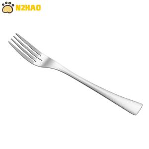 【N2HAO】 Stainless Steel Dinner Fork Long Handle Table Forks Set Korean Cutlery Four Tine Salad Dessert Fruit Forks Kitchen