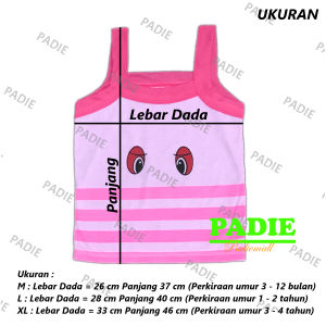 PADIe - Kaos Singlet/Tanktop/Tengtop/Kutung Anak Perempuan Motif Mata/Sofia Size M L XL