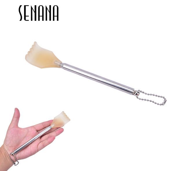 Graceful Stainless Steel Telescopic Back Scratcher Extendable Back Itching Self Massager,