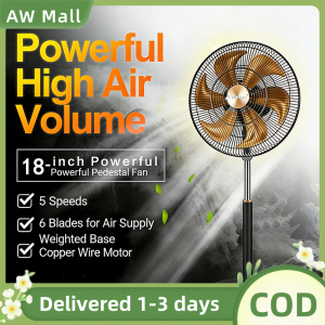 18" Heavy-Duty Industrial Fan Oscillating Industrial Pedestal Fan 5 Speeds for Commercial Garage Warehouse Factory