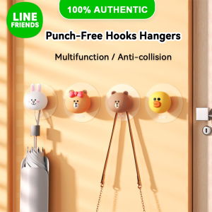 LINE FRIENDS Brown Hook Self-adhesive Wall Mounted Anti-collision Noise Reduction PP LFB31