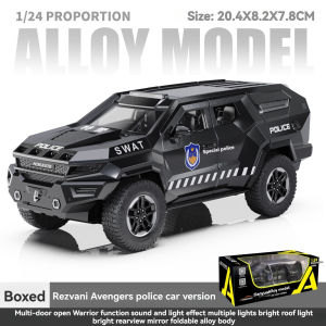 1:24 Scale Rezvani Vengeance Police Car Diecast Model Car Alloy Cars Toys Collection Gift For Kids