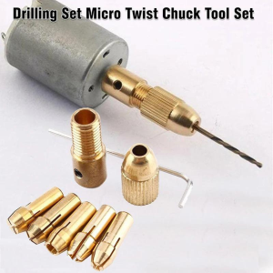 7in1 ELECTRIC DRILL BIT KUNINGAN KEYLESS CHUCK SET DENGAN PENGUNCI