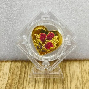 Koin Peringatan Berbentuk Hati/Hadiah Peringatan Mawar Cinta