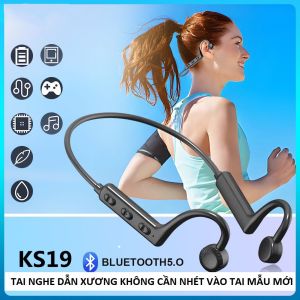 (Loại tốt) Tai nghe không dây dẫn truyền âm thanh qua xương không gây đau tai chống nước IPX5 mẫu mới hàng cao câp tai nghe bluetooth