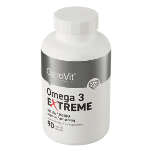 Viên Dầu Cá OSTROVIT OMEGA 3 EXTREME (90 viên) 500 EPA / 250 DHA - Hàm Lượng Cao - + Ảnh hưởng tích cực đến hoạt động của hệ thống tim mạch + Hỗ trợ hạ huyết áp + Có thể làm giảm nồng độ homocysteine + Nhiều nghiên cứu chứng minh rằng Omega 3 góp phần