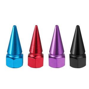 Shape Universal Tire Valves Caps Dustproof Waterproof Aluminum Alloy for Car SUV Trucks Motorcycles Bikes 2 Pair