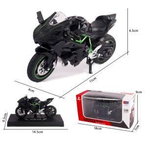 Miniatur Motor Ninja Statis Skala 1: 18 Miniatur Diecast Motor Kawasaki H2r