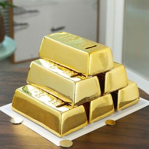 YHGTFH Artificial Creative Decorative Simulation Bullion Prop Children Birthday Gifts Saving Money Box Coin Bank Coin Case Piggy Bank
