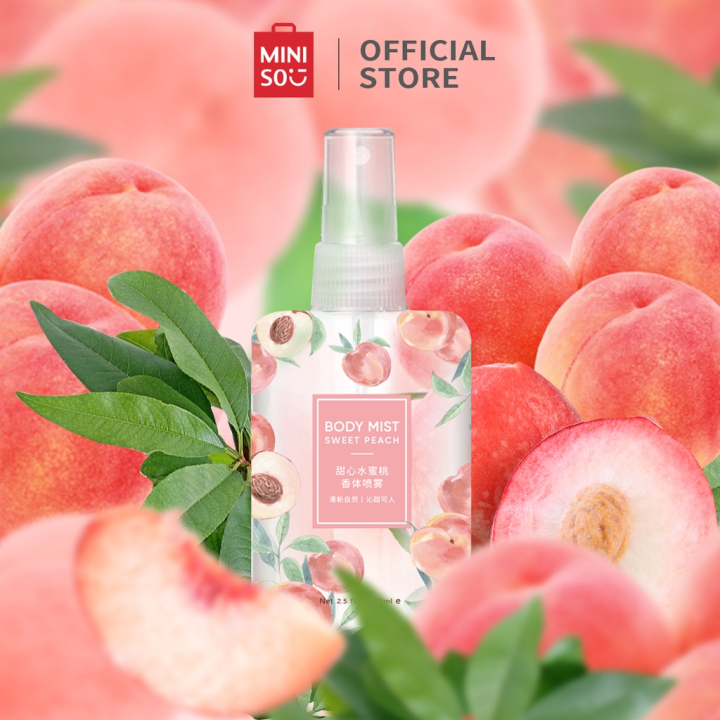 MINISO Fragrance Body Mist perfume English Pear/ Sweet Peach Parfum Wanita minyak wangi cewek 75mL Fruity Spray Pengharum