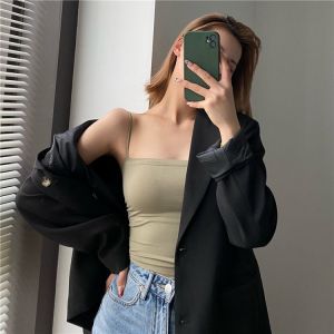 FSBRA524 Tanktop Wanita Lembut Dengan Busa Tipis Bahan Stretch Tali Bahu Camisole Singlet