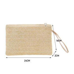 【New Arrival】 Women Bohemian Woven Clutch Wristlet Bag in Bright Colors for Summer Beach and Casual Events