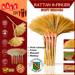 OmniMerchDepot Rattan 8-FINGER Soft Brooms Walis tambo Makapal at Matibay Broom Sweeper Softbroom Baguio "Baguio Rattan 8-Finger Soft Broom Durable Walis Tambo Makapal at Matibay Household Sweeper for Home & Office