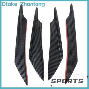 Dtake 4pcs sợi carbon xe Bumper Fin canard Splitter khuếch tán Spoiler không khí dao
