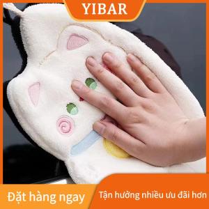YIBAR Dễ thương mèo khăn tay nhanh chóng làm khô Nhà Bếp Làm sạch Rag san hô nhung phim hoạt hình động vật thấm treo phòng tắm khăn Nguồn cung cấp