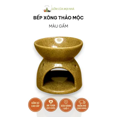 Bếp Xông Thảo Mộc Gốm Sứ Cao Cấp Màu Gấm | Đèn Xông Tinh Dầu An Toàn Thư Giãn Trang Trí Nhà Cửa