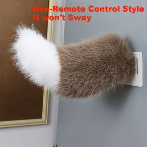 DOOUR Fluffy Remote Control Electric Bicycle Tail Rechargeable Realistic Car Electric Wagging Tail Cute Versatile Motorcycle Tail Ornament All Vehicles