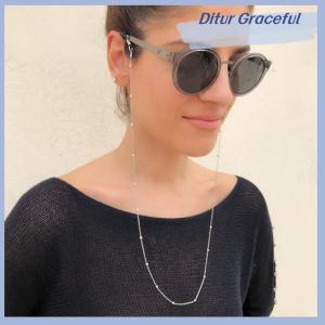 Ditur ผู้หญิงใหม่ทองแว่นตาโซ่แว่นตากันแดดอ่านลูกปัด EYEWEAR เชือกคอ