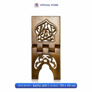 Rekal Jati Ukir Iqro Jumbo 20 x 43 cm / Mahkota Jati - MJ