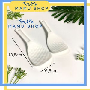 Thìa xới cơm chống dính vá múc cơm chống dính nhựa trắng Mamu shop M103
