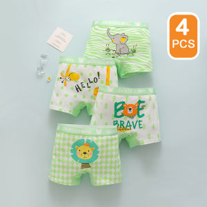 KUCHAR 4 Pcs Boys Panties Cotton Cartoon Dinosaur Marvel Ultraman Underwear Teenager Boy Boxers Shorts Underpants for 2-14 Year old Kids Panty