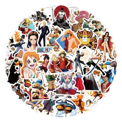 50ชิ้นอะนิเมะลิงหนึ่งชิ้นใหม่ D. Luffy Roronoa ZoroSanji สติกเกอร์กันน้ำสำหรับหมวกกันน็อคจักรยานกล่องดินสอทำรายงานด้วยมือ