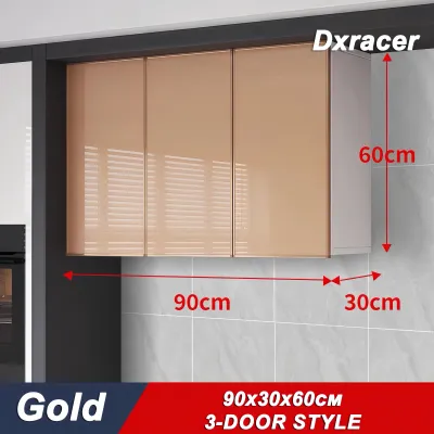 Topehome Aluminum Kitchen Cabinet Hanging Cabinet With Glass Door Food Cabinet For Kitchen Storage