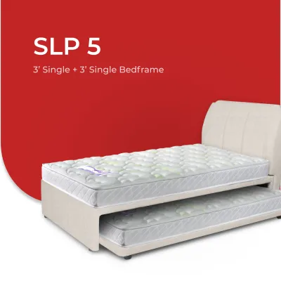 (BED FRAME ONLY) Goodnite SLP5 Super Single (Top) +Single Size (Bottom) Wooden Pull Out Multi Divan (SLP5)