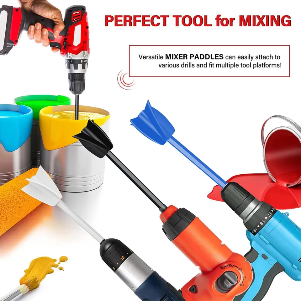 2pcs/Lot Epoxy Mixing Stick Paint Stirring Rod Putty Cement Paint Mixer  Attachment With Drill Chuck For Epoxy Resin Latex Oil Paint