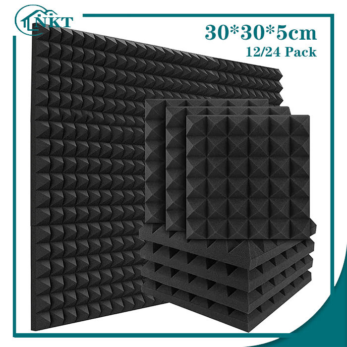24 Pack Acoustic Panels, 2" x 10" x 10" Sound Proof Foam Panels for