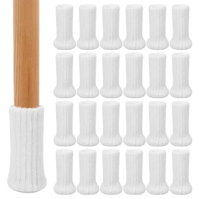 I know 24pcs Knitted Chair Leg Socks Furniture Table Feet Leg Floor Protectors Covers