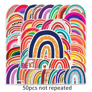 100PCS INS Style Small Fresh Rainbow Bridge Cartoon Waterproof Sticker DIY Diary Sealing Sticker Stationery Sticker