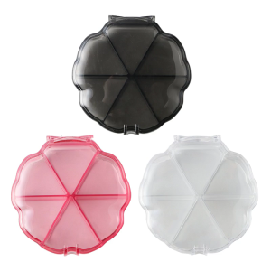 6 Grid Nail Rhinestones Storage Box Petal Shaped Nail Art Decorations Storage Container Organizer Box for Rings