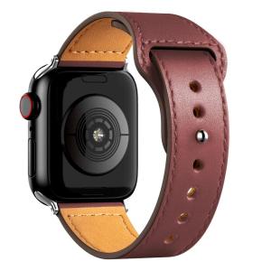 Reverse Buckle Cowhide Genuine Leather Watch Strap Band For Apple iWatch