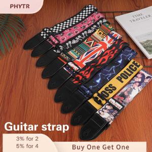 PHYTR HOT Embroidered Guitar Strap Electric Guitar Shoulder Strap 36 Inch Folk Guitar Bag Strap Heat Transfer Printed Piano Strap