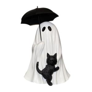 Gothic Halloween ma quái và mèo đen tác phẩm điêu khắc nhựa bức tượng trang trí thích hợp cho trong nhà máy tính để bàn kệ decors