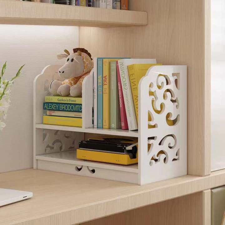 Mini Desk Bookshelf Bookcase Office Storage Rack Simple Desktop ...