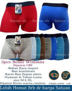 Femme Ols Paket 3 Pcs Boxer Pria CD Celana Pakaian Dalam Boxer Pria Winmax