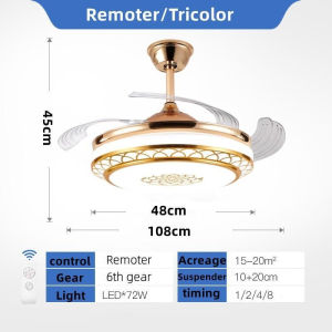 (Hot Sale )Invisible Ceiling Fan With Light Ceiling Fan With Remote Control Silent Ceiling Fan Light